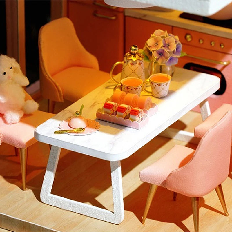 Maison de poupée en bois DIY – Puzzle 3D Duplex avec meubles, jouet cadeau