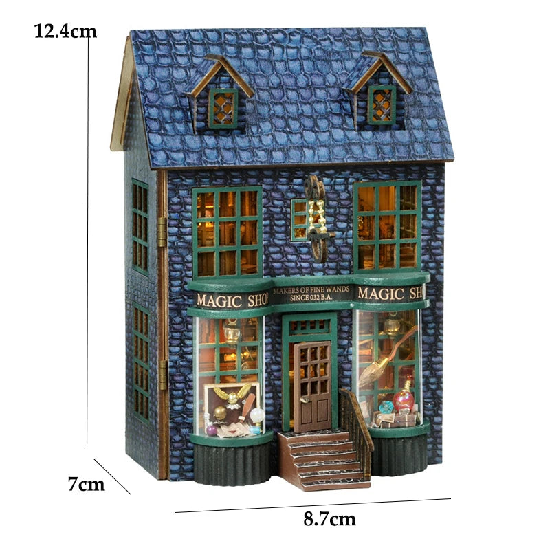 Kit bricolage maison de poupée en bois – Villa miniature rose avec meubles