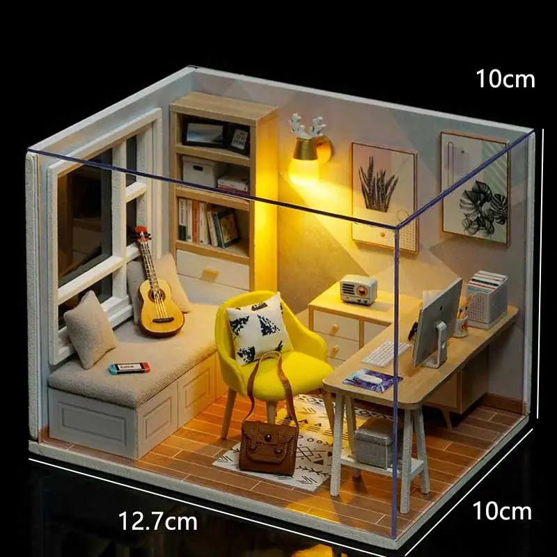 Maison de poupée en bois DIY – Puzzle 3D Duplex avec meubles, jouet cadeau