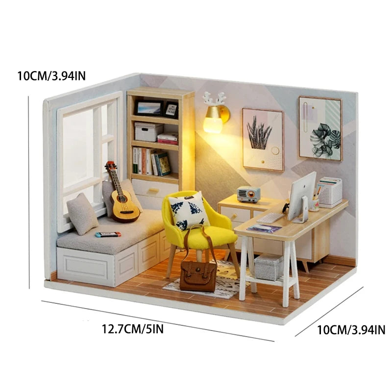 Maison de poupée en bois DIY – Puzzle 3D Duplex avec meubles, jouet cadeau